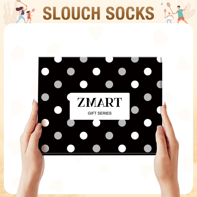 Zmart Women Slouch Socks - Cozy Scrunch Socks, 80s Style in White, Black, Orange & Cream - Image 3